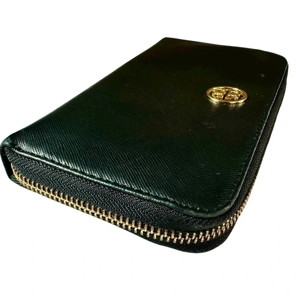Tory Burch Zip Around Continental Wallet in black - Picture 7 of 12